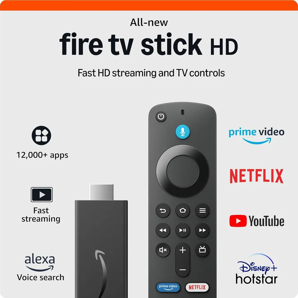 (Newest model) Amazon Fire TV Stick HD Streaming Device with Alexa Voice Search (Dolby Atmos, HDR10+, Dual-Antenna Wi-Fi, Black) - Image 2