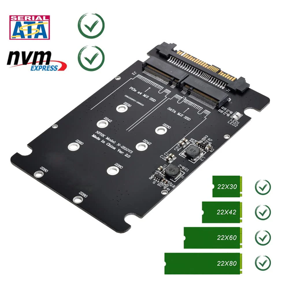 NVME U.2 to Combo NGFF M.2 M-Key SATA PCIe SSD Adapter for Mainboard Replace SSD 750 p3600 p3700 - Image 5
