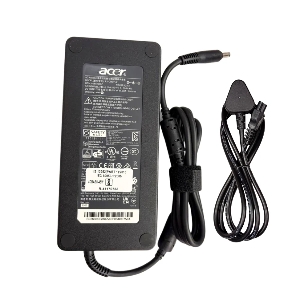 OEM Acer 280W 19.5V 14.36A AC Laptop charger for Acer Concept D, Predator Helios, Presator Triton