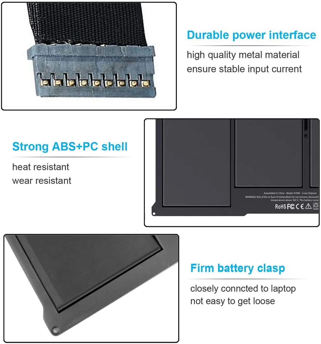 OEM Laptop Battery Compatible for MacBook Air 13 inch A1466 A1369 (2017, Early 2015, Early 2014, Mid 2013, Mid 2012, Mid 2011 and Late 2010 Version), fits A1377 A1405 A1496 Laptop Battery - Image 6