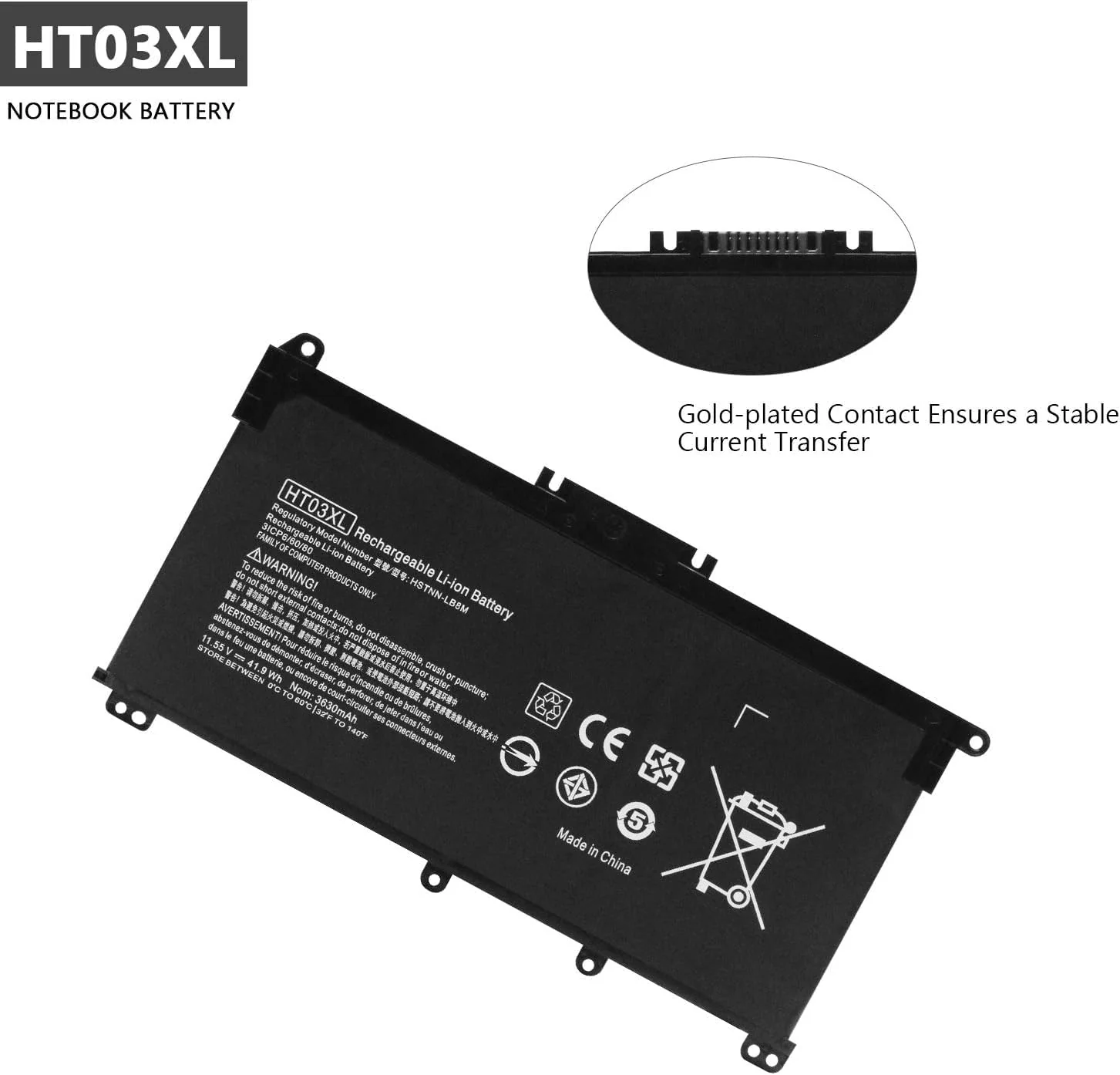 OEM Laptop Battery HP HT03XL for Hp Pavilion Hstnn-15-Da0053Wm, 15-Da0002Dx, 14M-Dh1003Dx, 15-Da0012Dx, Db8R, Db8S, Ib80, Ib8O, Lb8L, Lb8M, Ht03Xl - Image 6