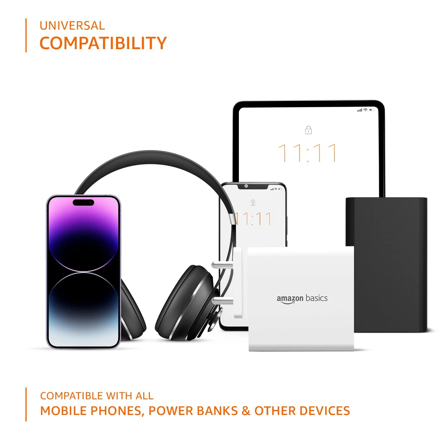 (Open Box) Amazon Basics 65W Triple Port GaN Charger | PD 3.0, QC3.0, QC4.0/PPS Fast Charging Ports | Compact Adapter with Foldable Pins | Compatible with All Flagship Apple/Android Phones and laptops - Image 7