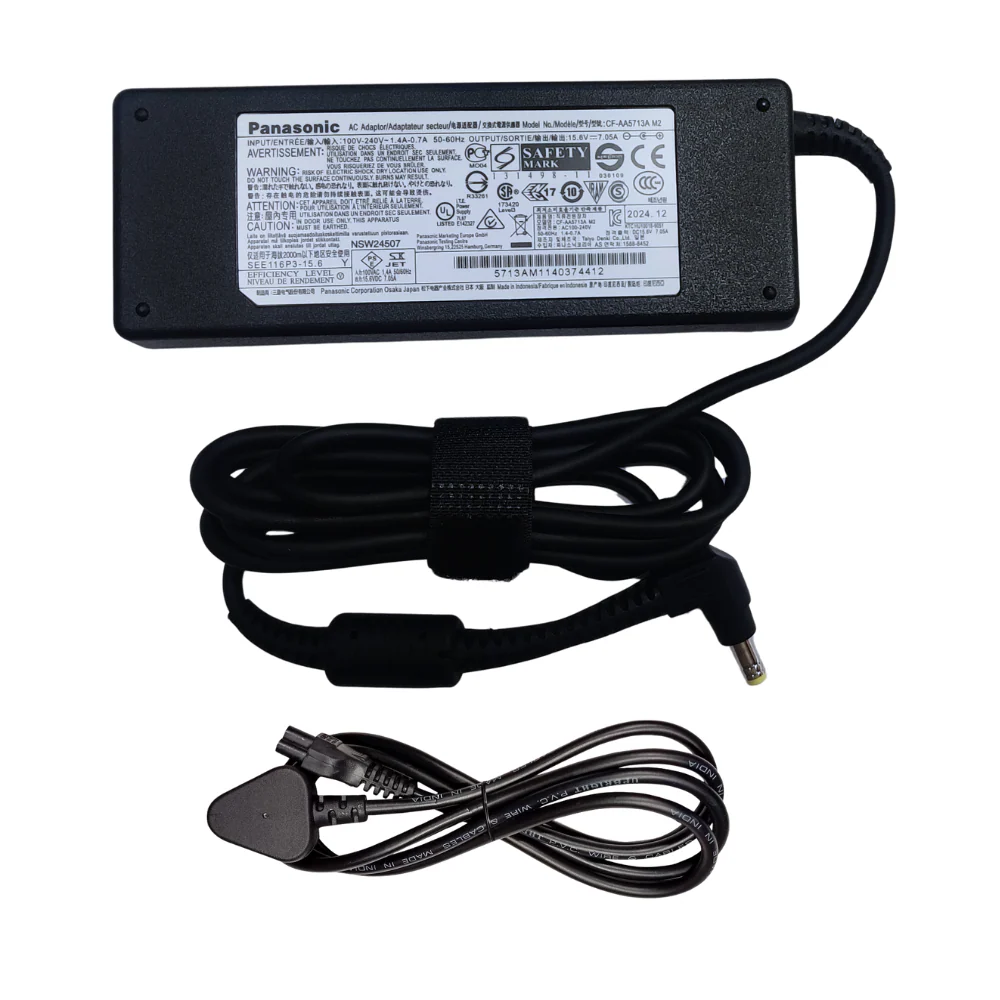 Original Panasonic 15.6V 7.05A AC DC Adapter for Panasonic Toughbook CF-AA5713A CF-31 CF31R CF53 Laptop Power Supply Cord