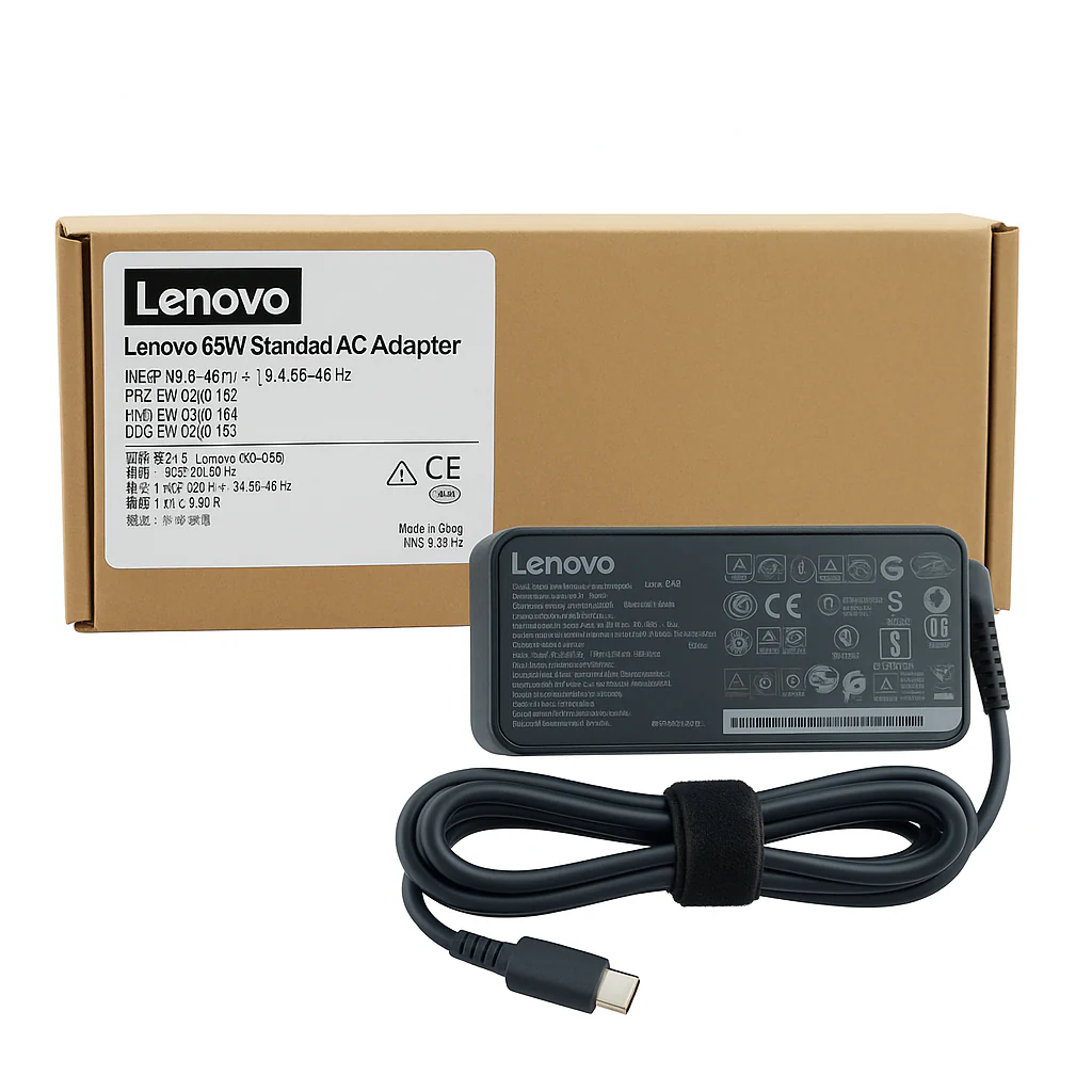 Original Lenovo 65W Standard AC Adapter (USB Type-C)- Check Compatible models in Description- With Power Cable