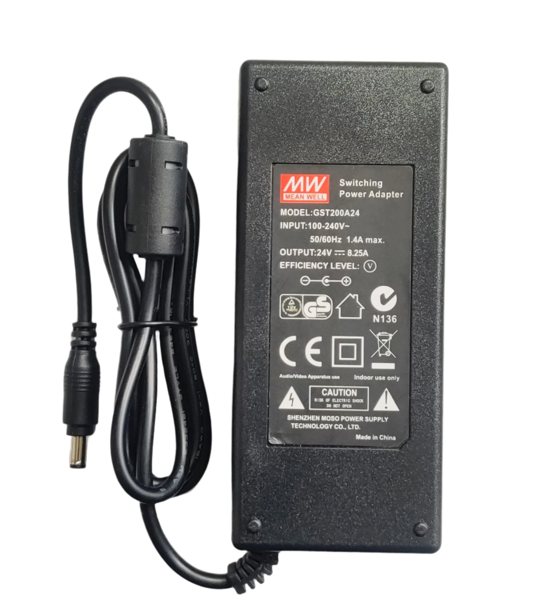 Original Mean Well 24V 8.25A Power Adapter Supply For Medical Device with Power Cable