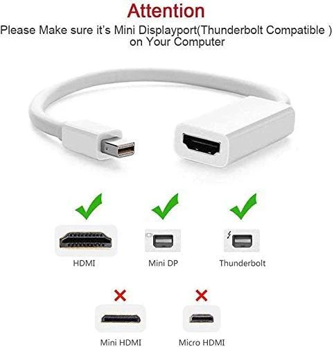Original Mini Display Port to Hdmi Female Cable for MacBook Air / Pro , Lenovo, Hp, Dell - Image 2
