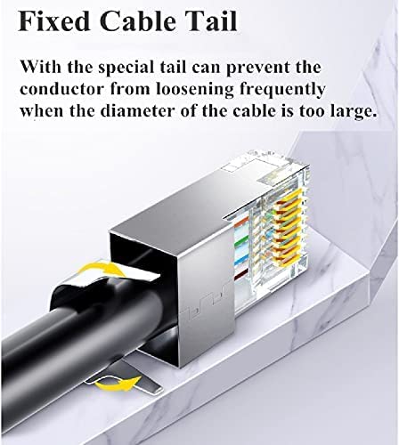(Pack of 50) Rj45 Cat7 & Cat6A Crimping Connectors Rj45 8P8C Modular Plug Nickel Plated 3 Prong Shielded Ftp/Stp External Ground For 23 Awg 0.573mm Network Cable - Image 4