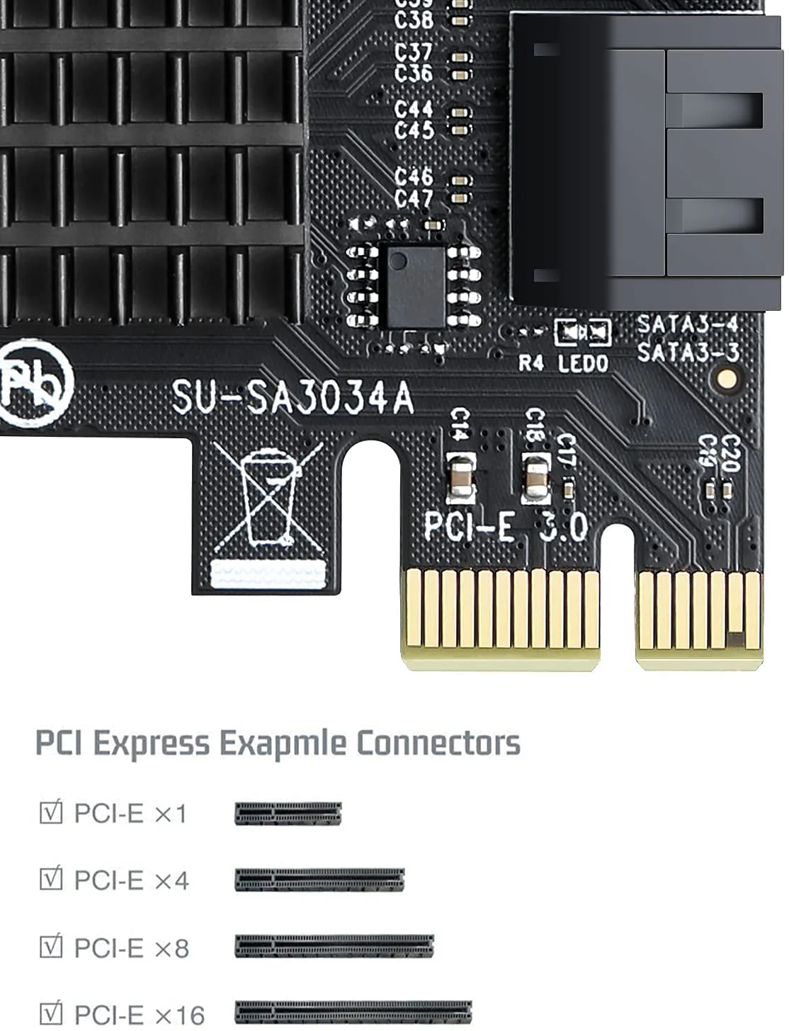 PCIE 4 Port SATA Controller Expansion Card with Low Profile Bracket, Marvell 9215 Non-Raid, Boot as System Disk, Support 4 SATA 3.0 Devices - Image 4
