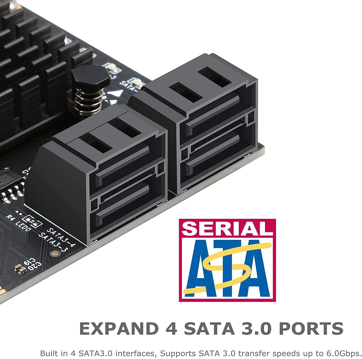PCIE 4 Port SATA Controller Expansion Card with Low Profile Bracket, Marvell 9215 Non-Raid, Boot as System Disk, Support 4 SATA 3.0 Devices - Image 6
