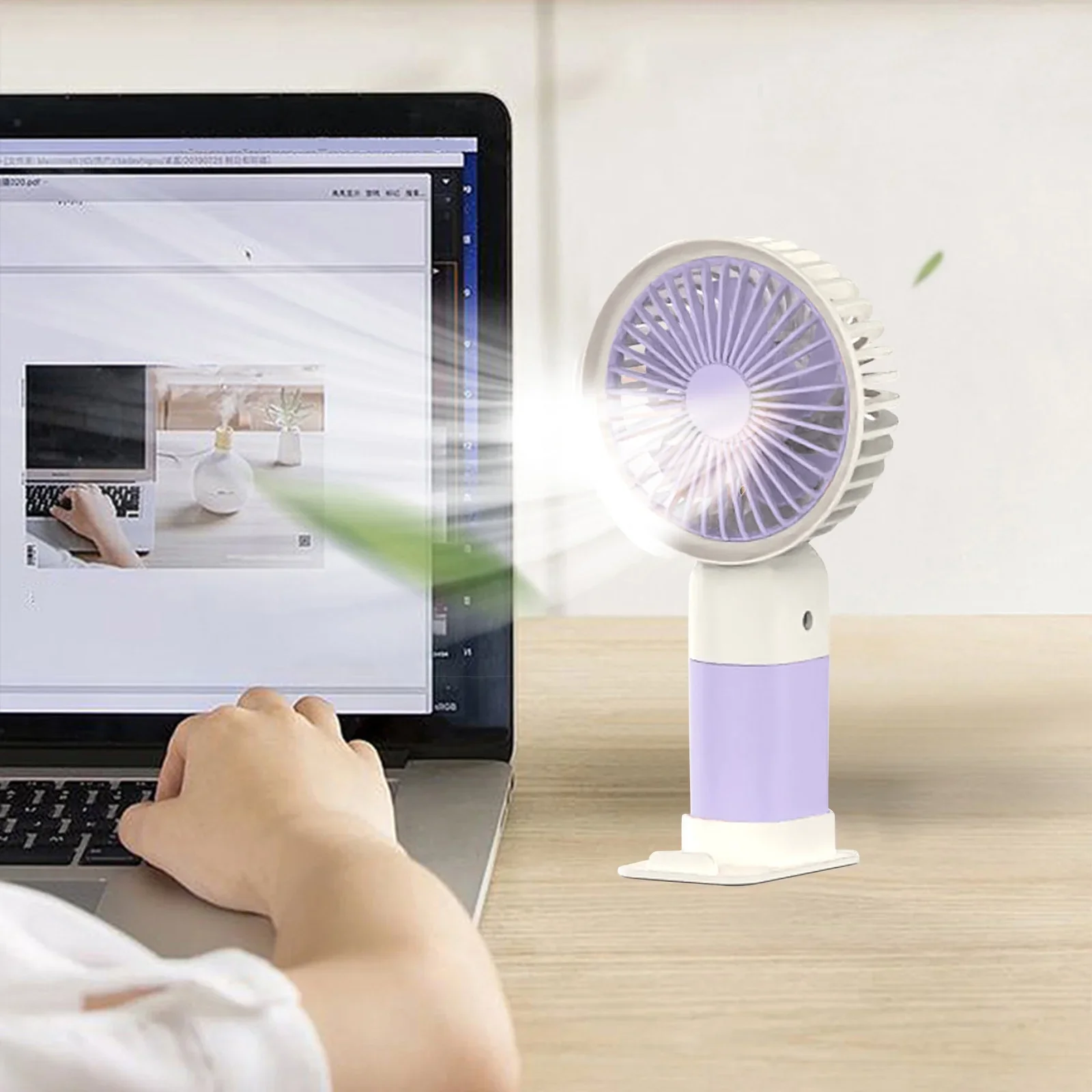 Portable Mini Fan | Rechagable Fan | USB Rechargeable Handheld Cute Mini Portable Fan for Office Study Outdoors Home Table with Detachable Base - Image 5