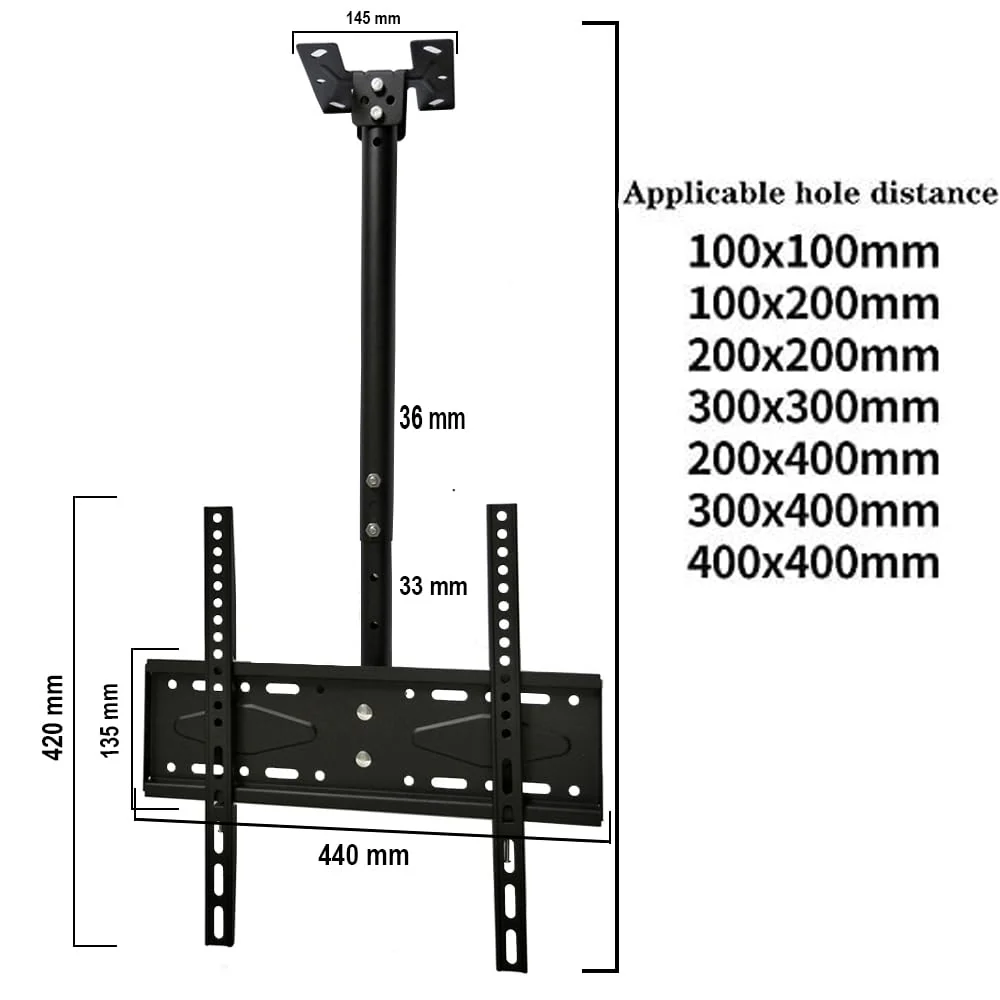 Premium Height & Angle Adjustable Ceiling TV Mount Stand for 26” to 60” TV - Image 5