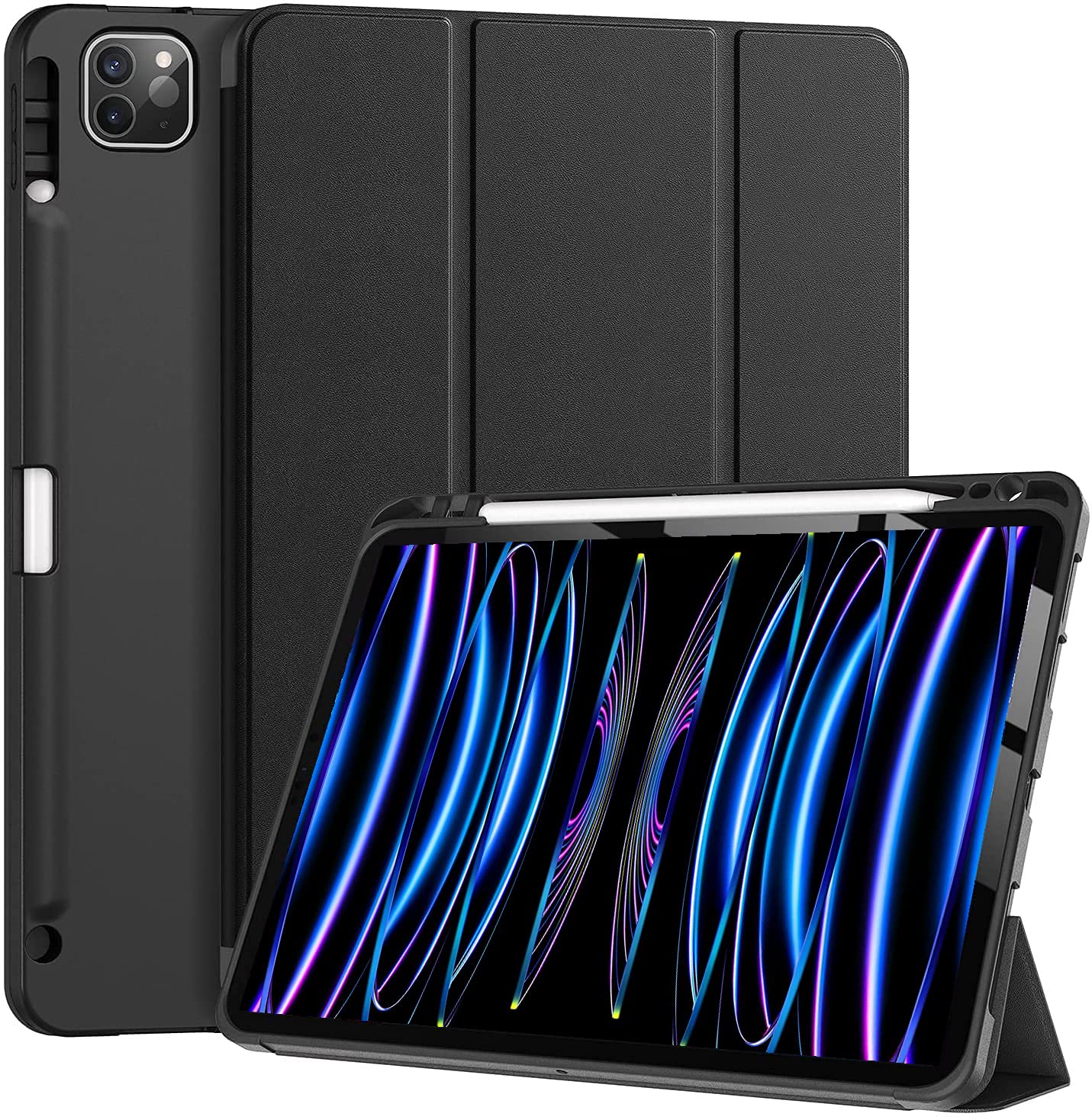Premium Smart Case for Apple iPad Pro 11 inch 2022/2021 4th/3rd Gen [Auto Sleep/Wake Cover] [Pencil Holder] [Soft Flexible Case] Recoil Series