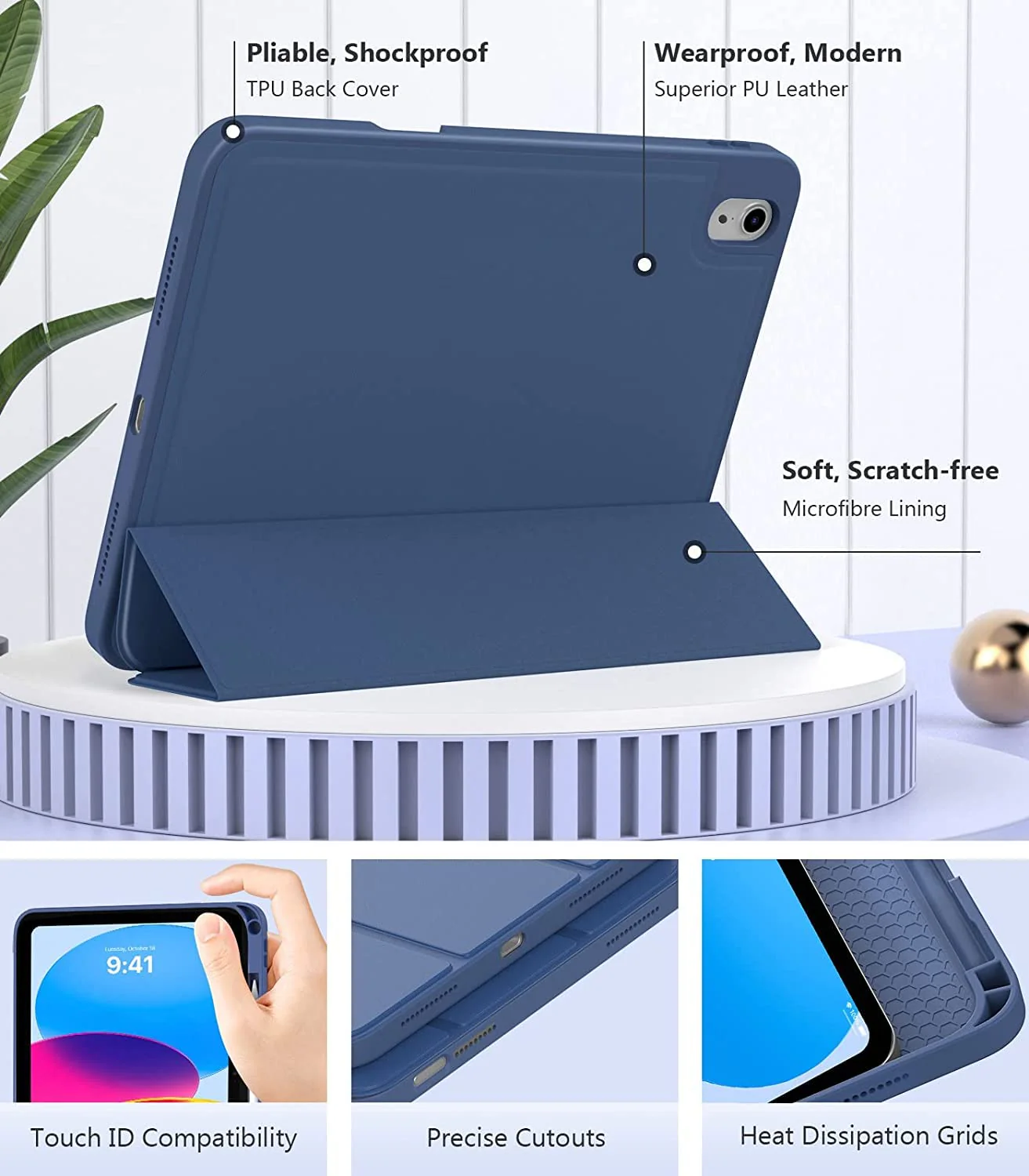 Premium Smart Case for iPad (A16) 11th/10th Generation (2025/2022) [Auto Sleep/Wake Cover] [Pencil Holder] [Soft Flexible Case] Recoil Series for Apple iPad 10th/11th Gen - Image 11