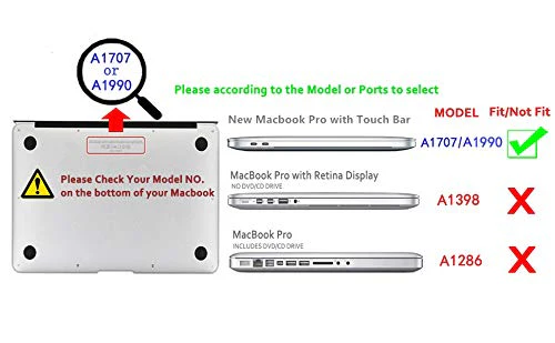 Protective Case Compatible with MacBook Pro 15 Inch Case Cover A1990 and A1707 Release 2016-2023 with Touch Bar & Retina Display, Glossy Protective Plastic Hard Shell Case Cover (Clear) - Image 2