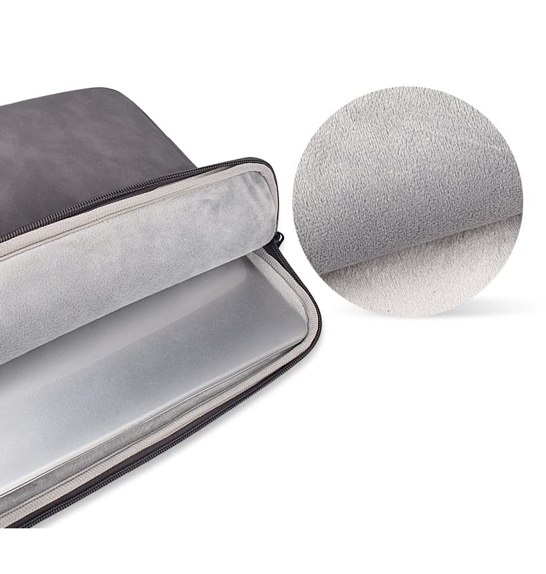 PU Leather Lightweight Zipper Bag For 15 inch Laptops- Grey - Image 5