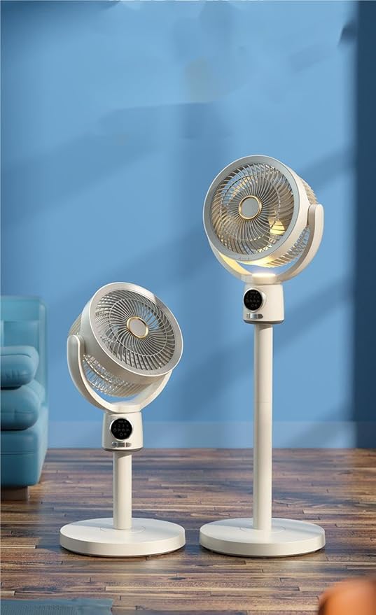 Rechagable Oscillating Pedestal Fan Portable Floor Stand Circulating Cooling Fan for Travel, Home, office and Kitchen- Black - Image 2