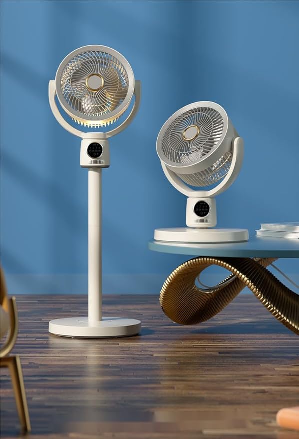 Rechagable Oscillating Pedestal Fan Portable Floor Stand Circulating Cooling Fan for Travel, Home, office and Kitchen- Black - Image 3