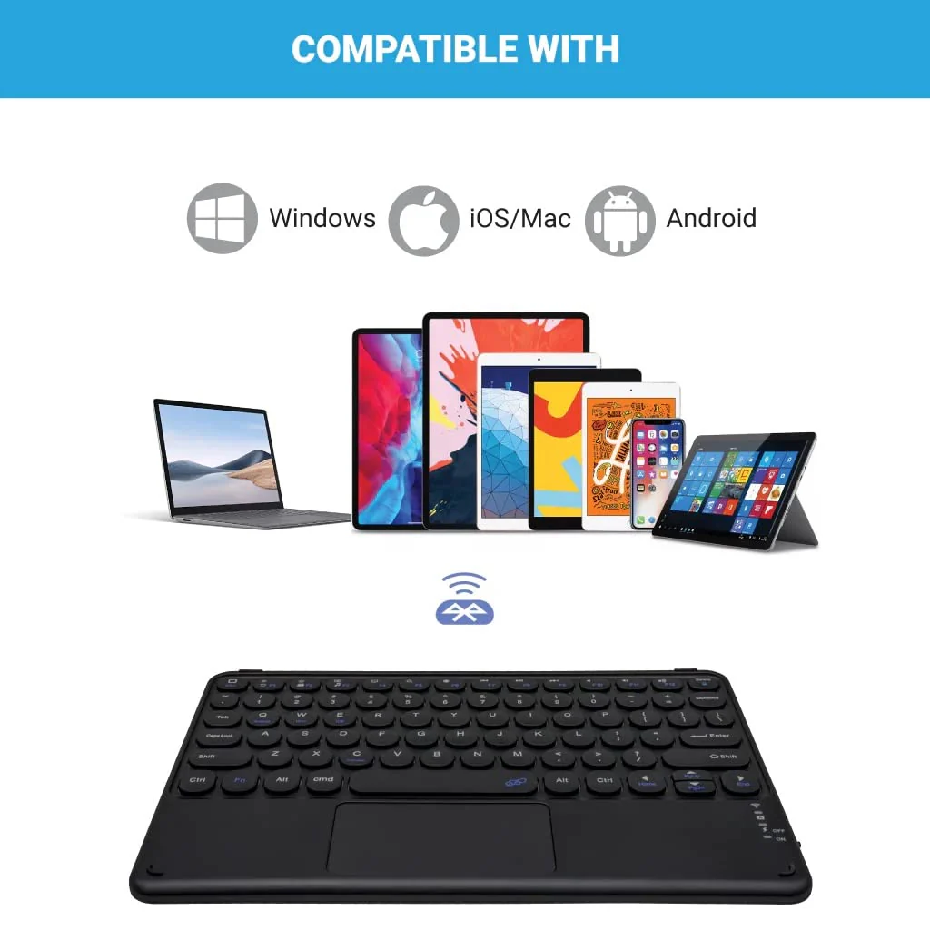 Rechargeable Bluetooth Keyboard and Trackpad Ultra Slim for all Bluetooth Enabled Mac/Tablet/iPad/PC/Laptop - Image 10