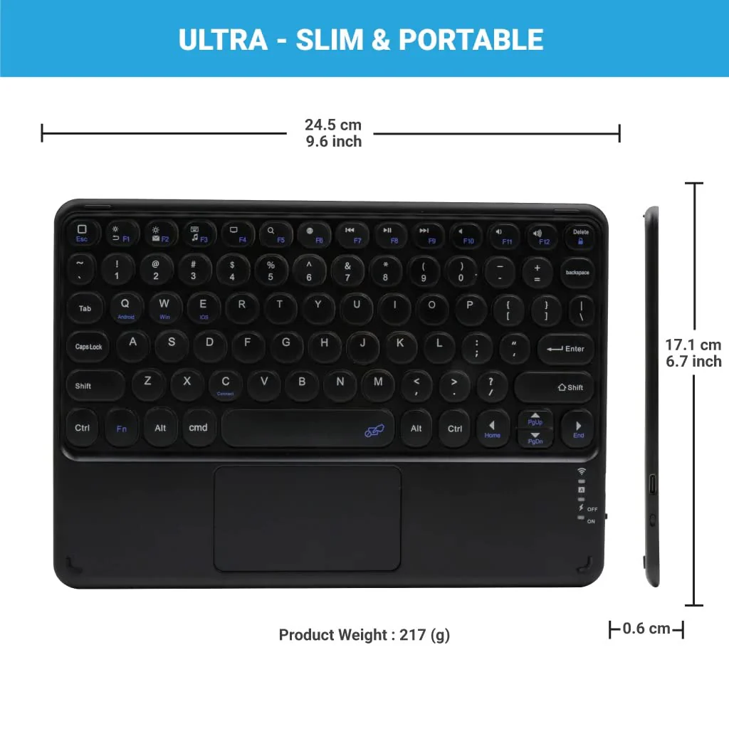 Rechargeable Bluetooth Keyboard and Trackpad Ultra Slim for all Bluetooth Enabled Mac/Tablet/iPad/PC/Laptop - Image 7