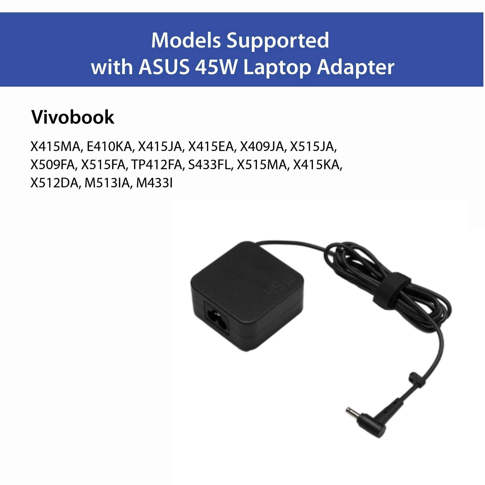(Refurbished) Asus 45W 19V 2.37A Adapter Laptop Charger (Pin Size: 4.0 mm X 1.35 mm)- Power Cable Included - Image 3