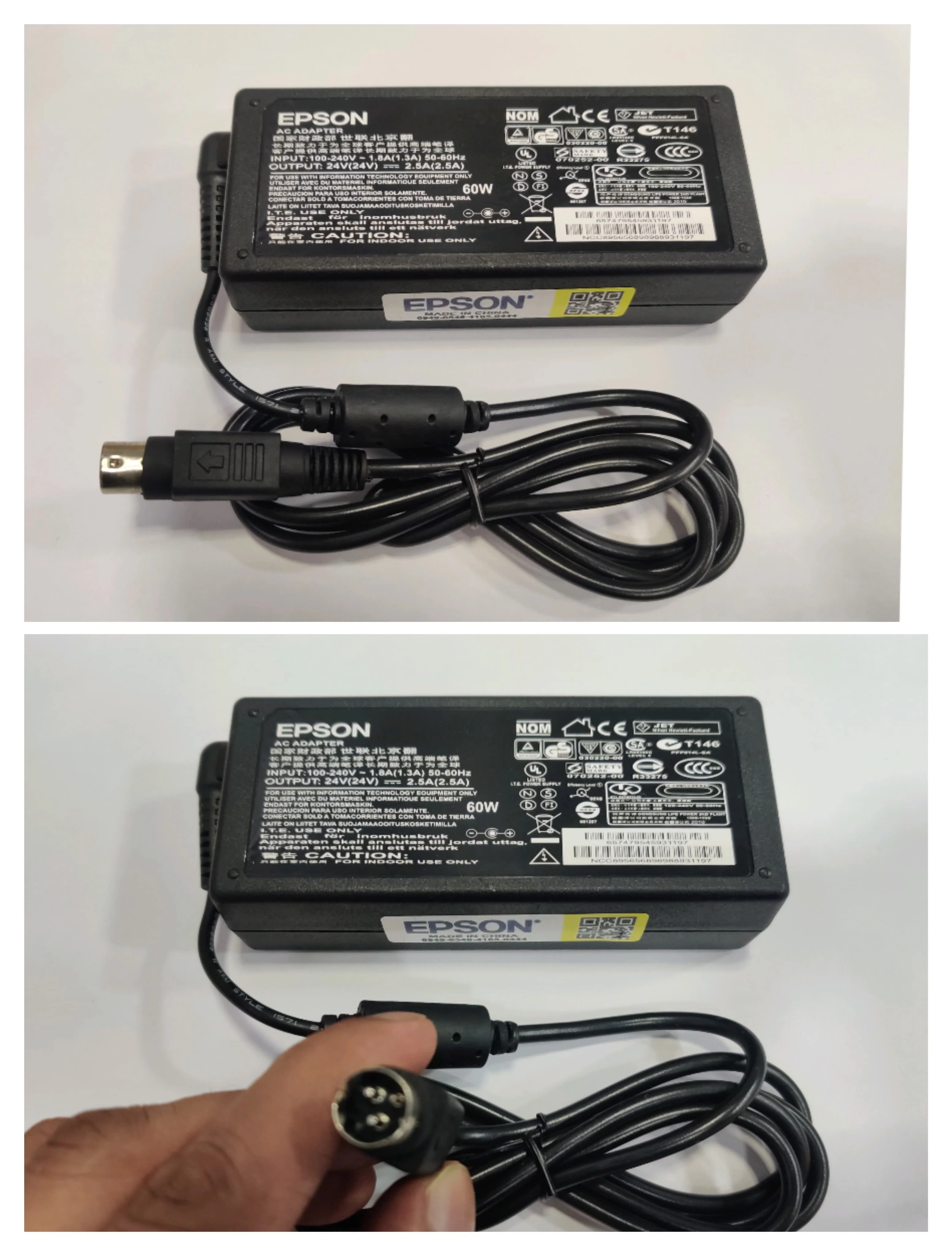 (Refurbished) Epson 24V 2.5A 3 Pin Adapter for Thermal Receipt Printer (Works with TVS, Espon, TSC, and other brands)) - Image 3
