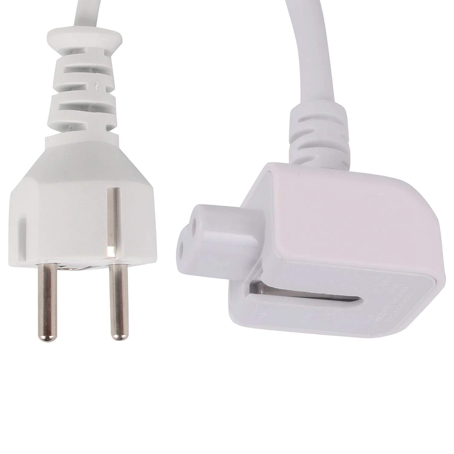 Replacement EU Indian 2 Pin DuckHead Extension Power Adapter Cord Cable for Apple MacBook Air Pro (White) 1.8m - Image 4