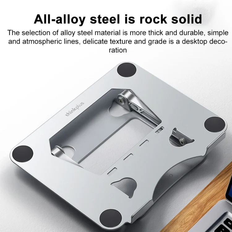 Rotating 360 degrees Adjustable Foldable Desktop Aluminum Alloy Laptop Stand (Silver) - Image 4