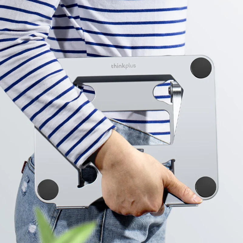 Rotating 360 degrees Adjustable Foldable Desktop Aluminum Alloy Laptop Stand (Silver) - Image 5