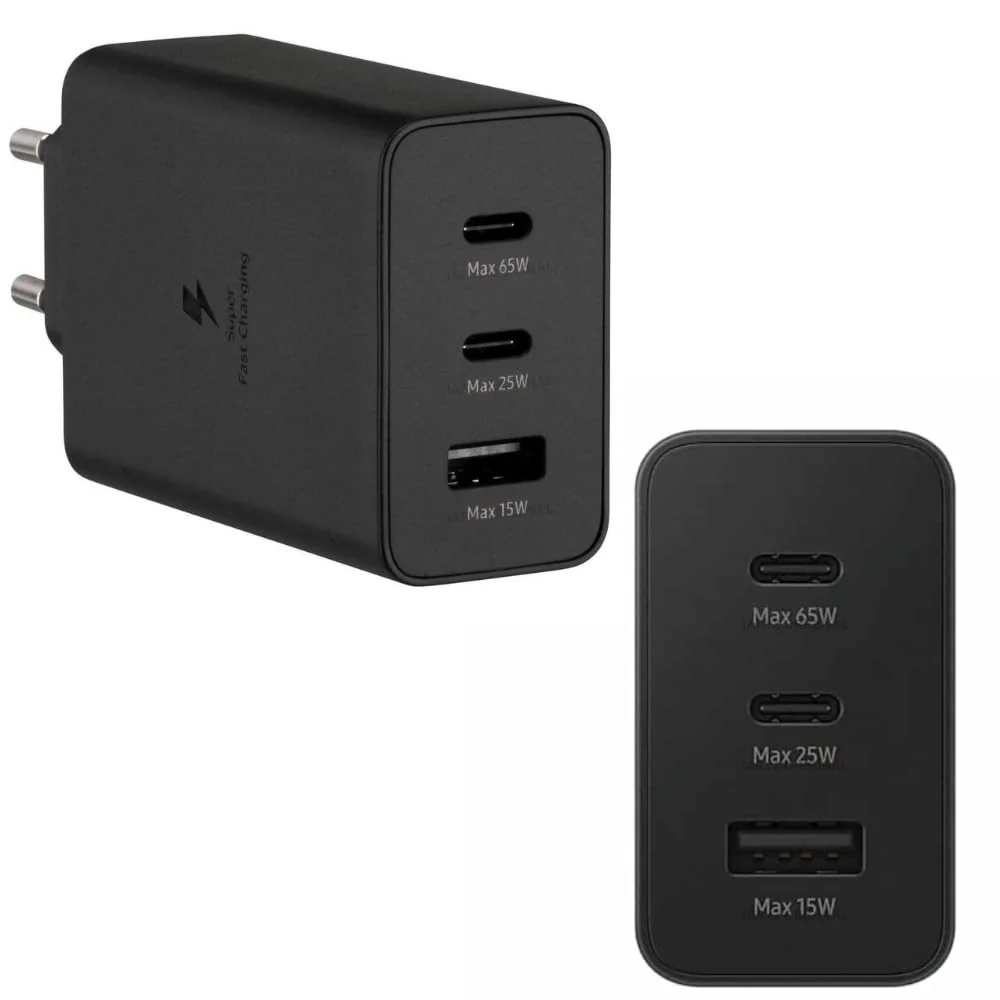Samsung Imported 65W Trio Multi Port Fast Charging Adapter Compatible with Samsung S23 Ultra,S23 Plus,S23,S22 Ultra,S22 Plus,S22,S21 Ultra,Z Fold 1,2,3,4,5,Z Flip 1,2,3,4,5 (65 Watt Only Adapter) - Image 5