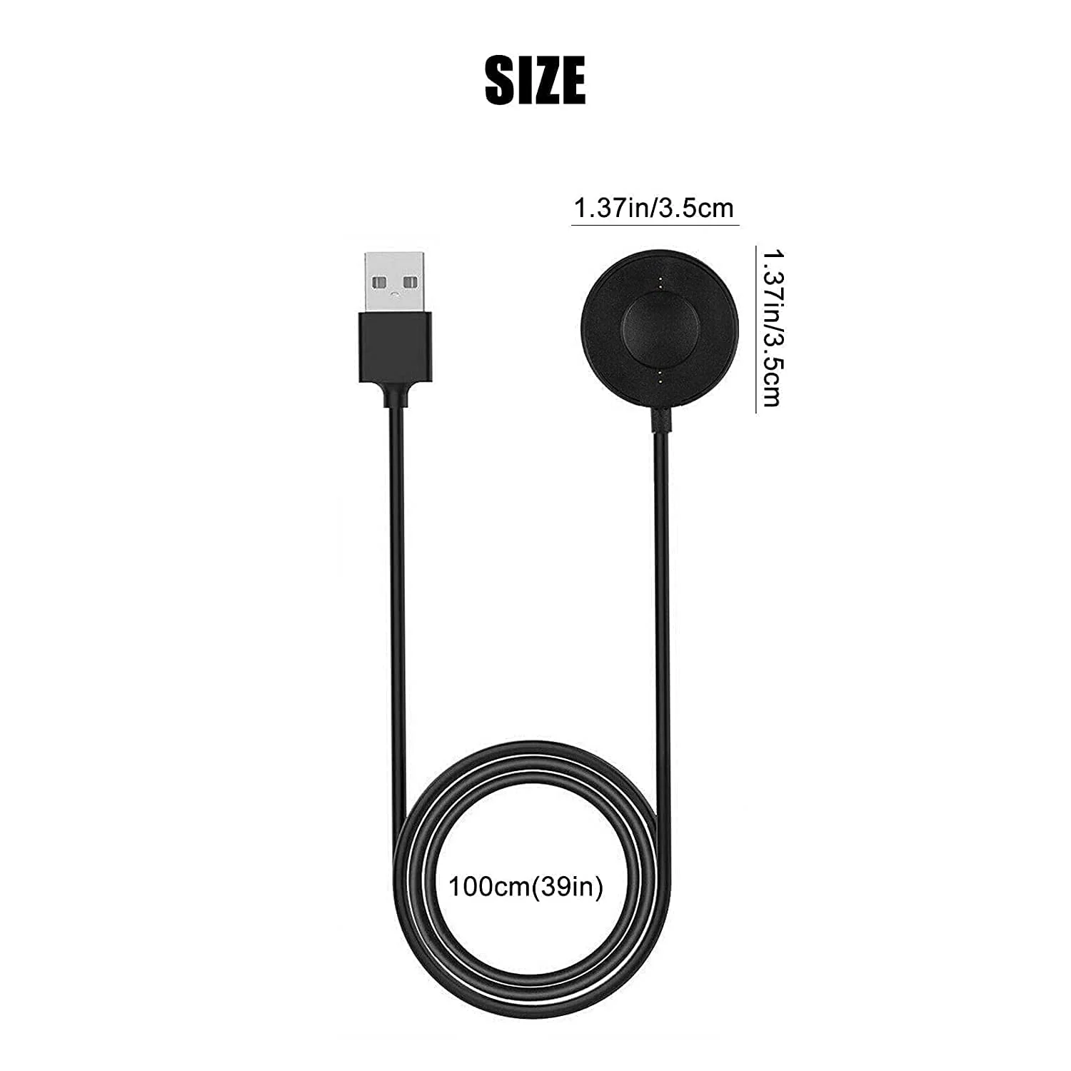 Hi-Lite Essentials Smart Watch USB Fast Charger Stand Compatible with Fossil Gen 5, Gen 4, Diesel, Kate Spade, Puma, Armani (Black) - Image 4