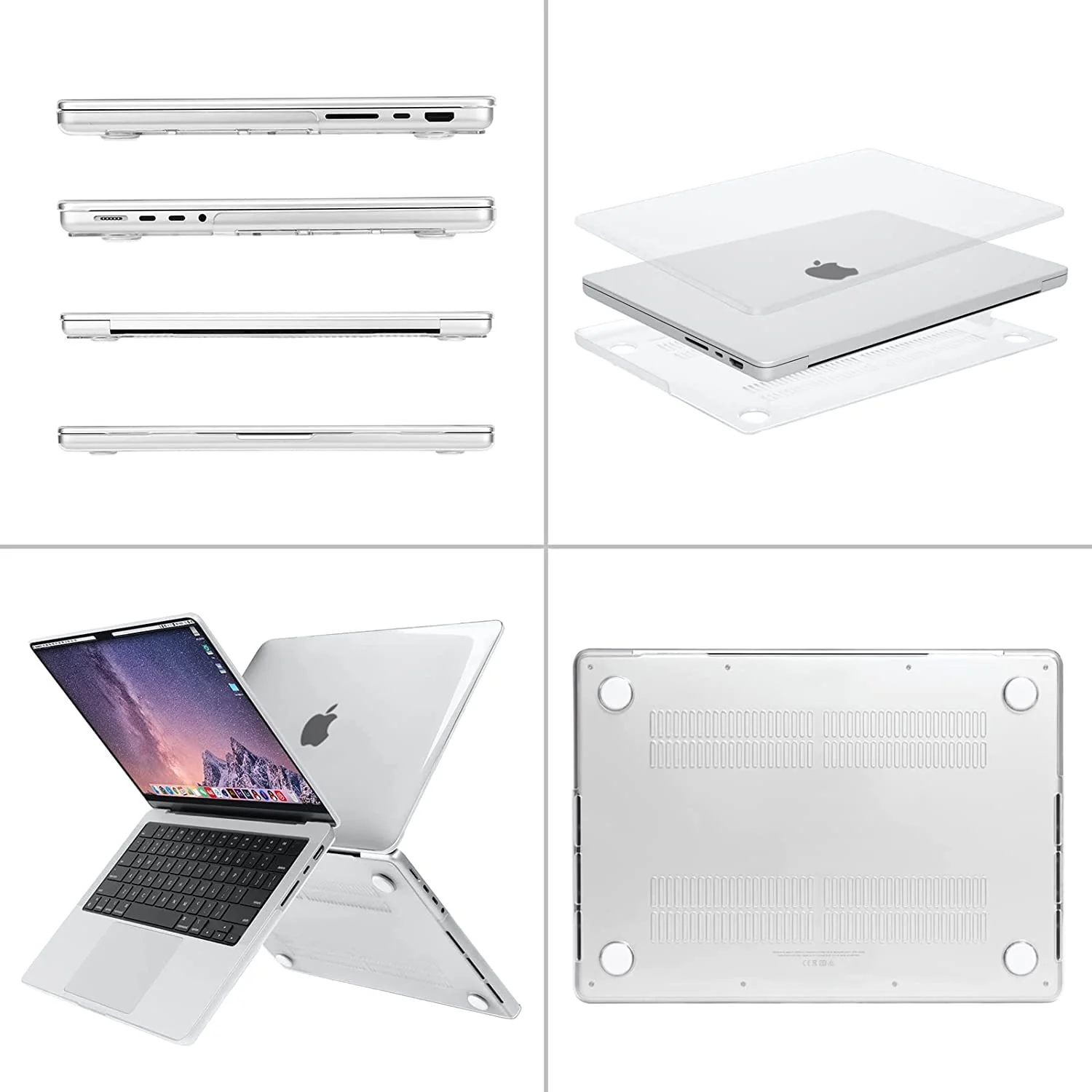Transparent Hard Shell Case Compatible with MacBook Pro 14 inch Case 2023 2022 2021 Release M3 A2918 A2992 M2 A2779 M1 A2442 Pro Max Chip - Image 4