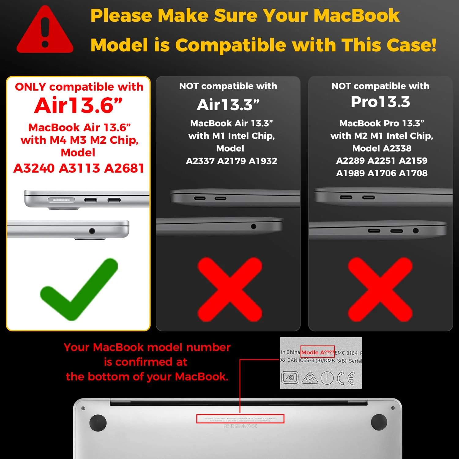 Transparent Plastic Hard Shell Case Cover Compatible for New MacBook Air 13.6 inch 2025 M4 A3240 M3 A3113 M2 A2681 with Touch ID,2025 2024 2022 Release,M2 M3 M4 Air- Free keyguard inside - Image 3