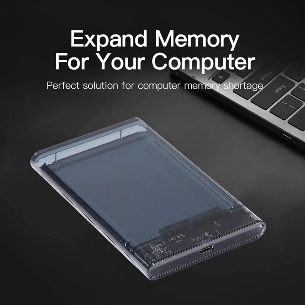 USB 3.1 Type C Hard Disk Case Enclosure for 2.5 Inch SATA HDD/SSD, Supports SATA III, Max 8TB, Tool-Free Design - Image 2