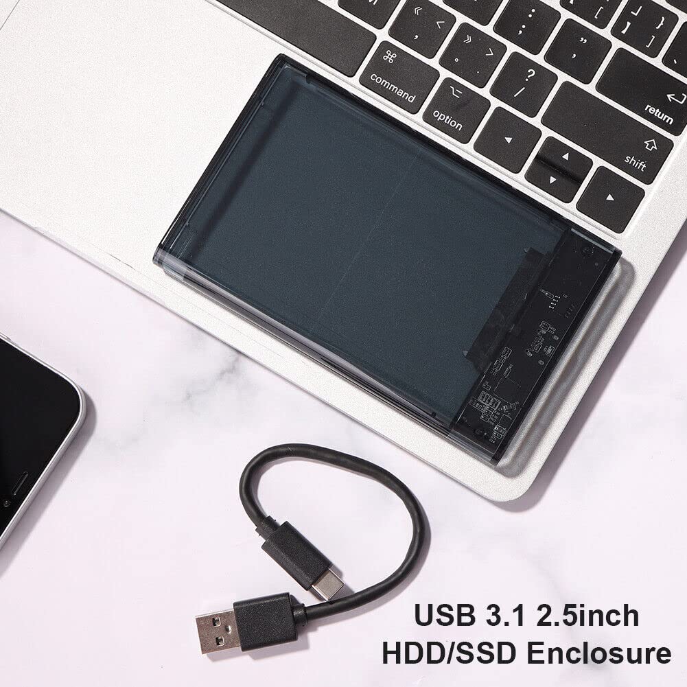 USB 3.1 Type C Hard Disk Case Enclosure for 2.5 Inch SATA HDD/SSD, Supports SATA III, Max 8TB, Tool-Free Design - Image 4