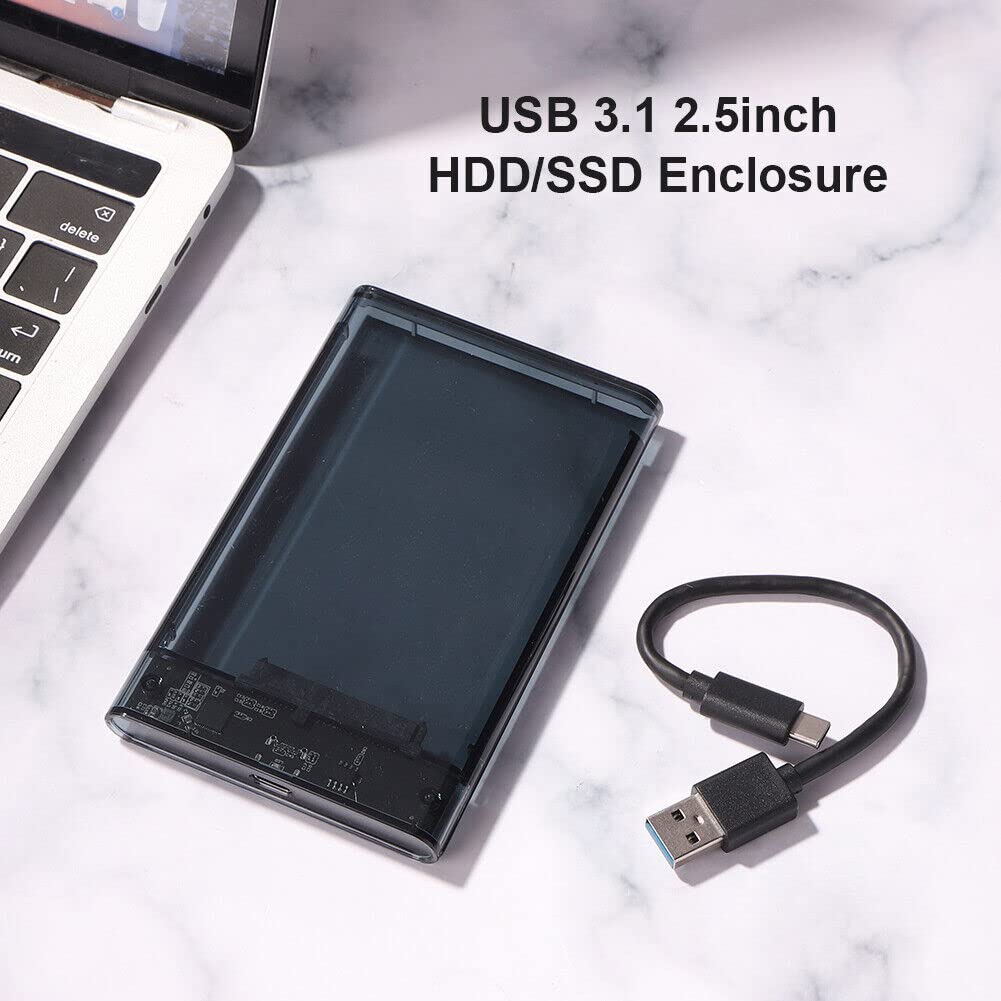 USB 3.1 Type C Hard Disk Case Enclosure for 2.5 Inch SATA HDD/SSD, Supports SATA III, Max 8TB, Tool-Free Design - Image 8