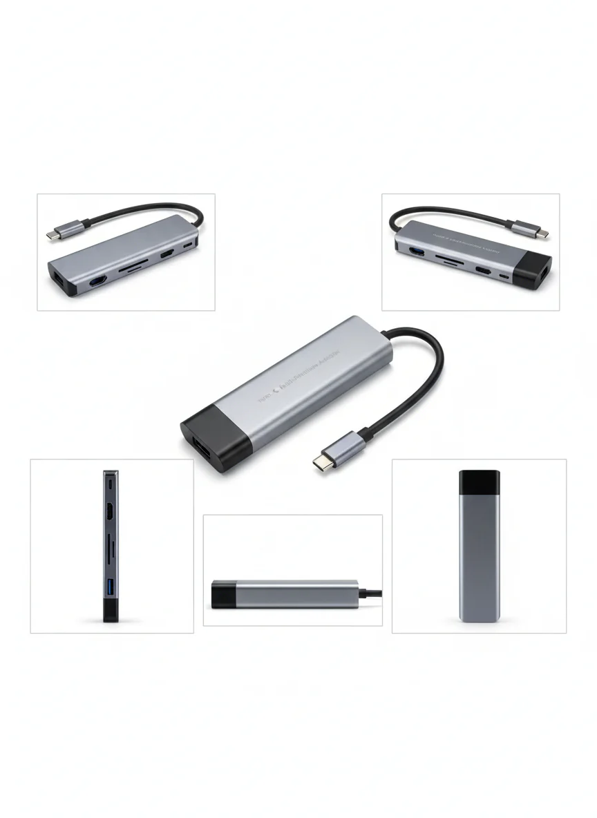 USB Type-C Hub with 1 x HDMI, 1 X CARD READER, 1 X USB C PD PORT and 2 X USB 3.0 PORTS For Macbook, HP, Dell, Lenovo and other models - Image 5