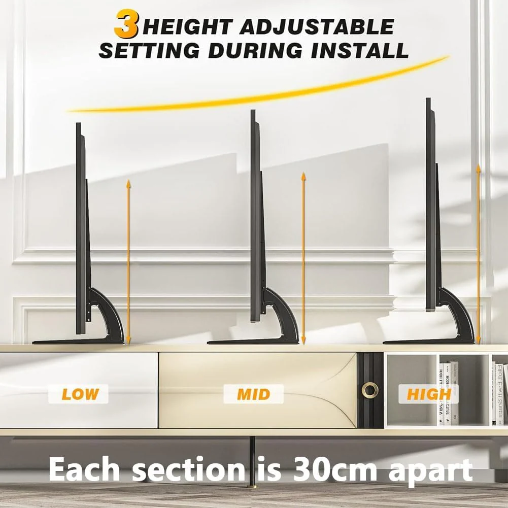 Universal Table Top Tv Stand for 19" to 45" Inch TV or Monitor Table Stand for LCD LED Flat TV with Mount and Height Adjustment, Weighting Capacity Upto 45 kgs - Image 8