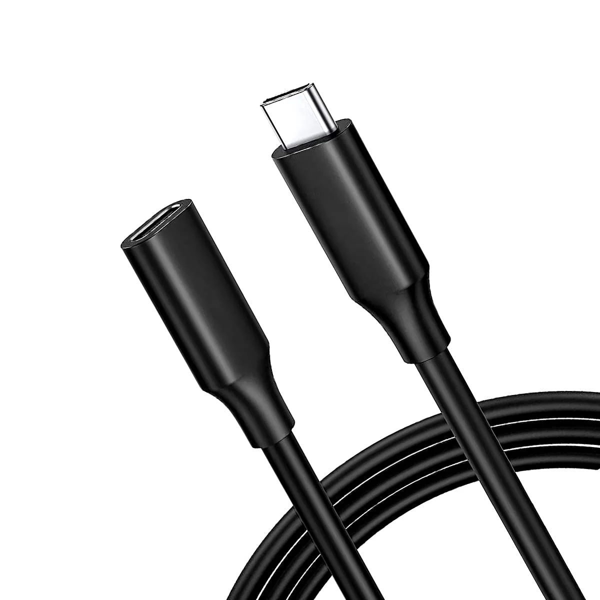 USB C Extension Cable 1.5ft, 100W USB Type C Male to Female Fast Charging Cable, 10Gbps Data Transfer, 4K@60Hz Hd Video Output Compatible with iPad Pro, MacBook Pro, Dell, Black