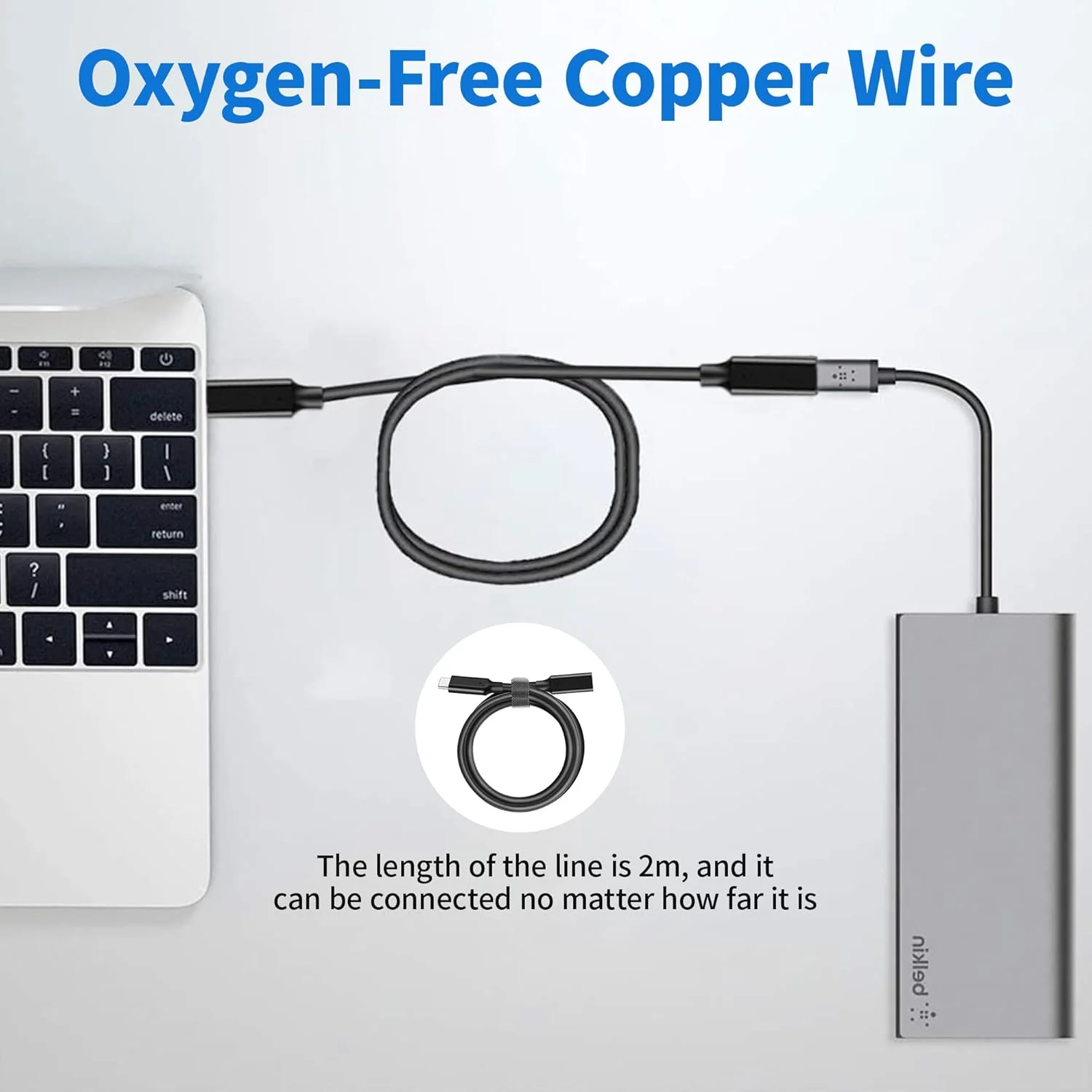 USB C Extension Cable 1.5ft, 100W USB Type C Male to Female Fast Charging Cable, 10Gbps Data Transfer, 4K@60Hz Hd Video Output Compatible with iPad Pro, MacBook Pro, Dell, Black - Image 4