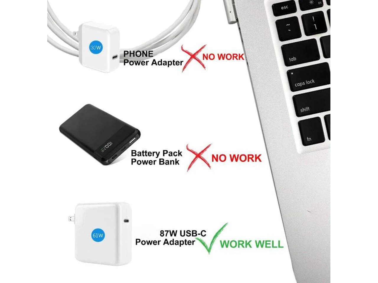 USB C Type C to Magnetic Magsafe 1 L-Tip Power Cable Compatible with Mac-Book Pro 13" 15" 17" Mac-book Air Pro 11" 13" Mac-Book 13 (Does not work with Mobile charger) - Image 8