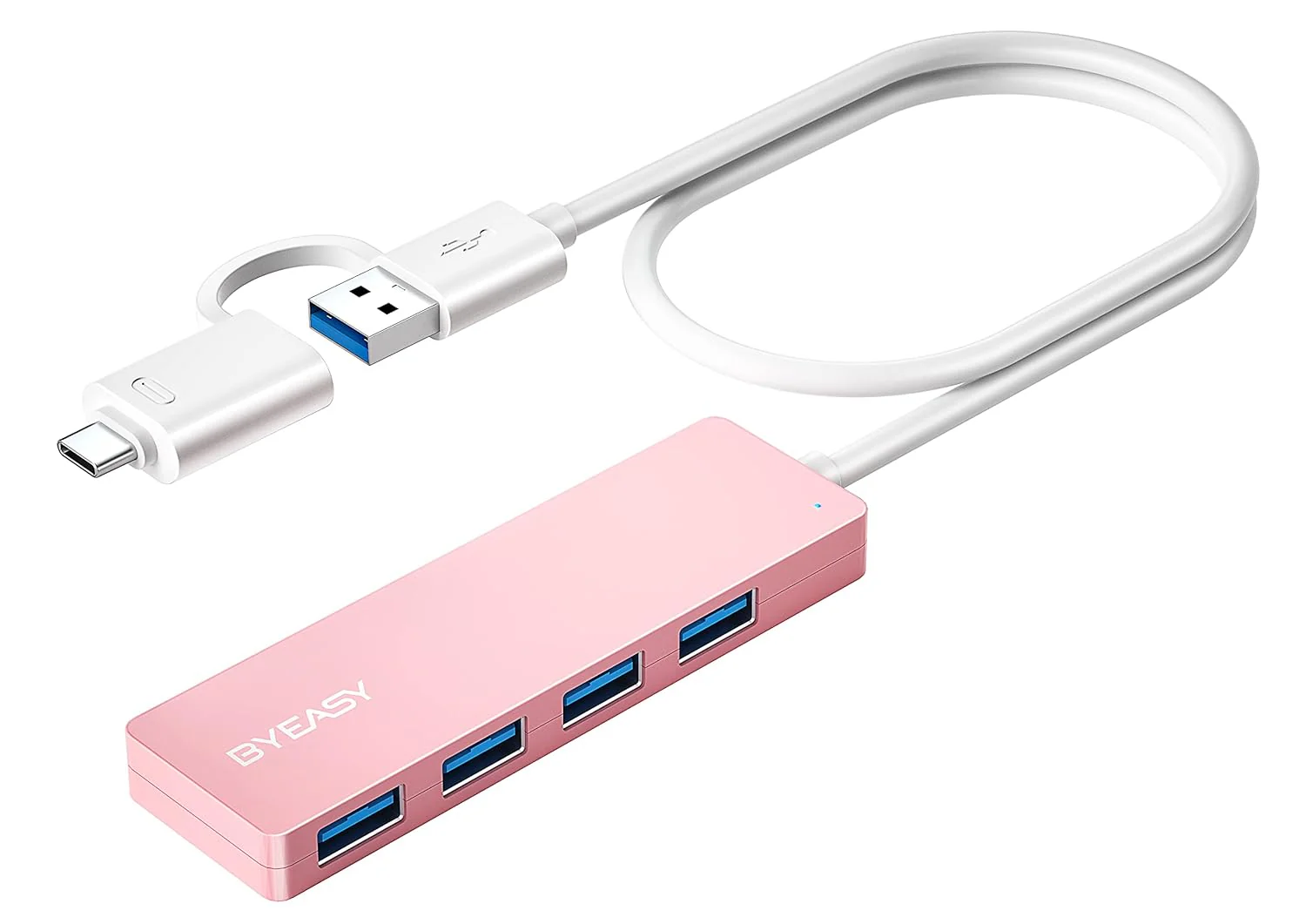 BYEASY USB Hub, USB 3.1 / TYPE C to USB 3.0 Hub with 4 Ports for MacBook, Mac Pro/Mini, iMac, Ps4, PS5, Surface Pro, Flash Drive, Samsung - 2 Ft