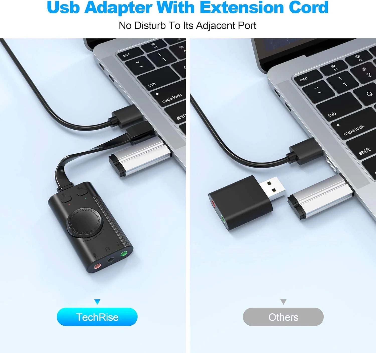 USB Sound Card, External Sound Card with Volume Control, USB to 3.5mm Jack Audio Adapter for Windows, Mac, PC, Laptop, Desktop, Headset, Switch and More, Plug & Play No Drivers Needed - Image 4