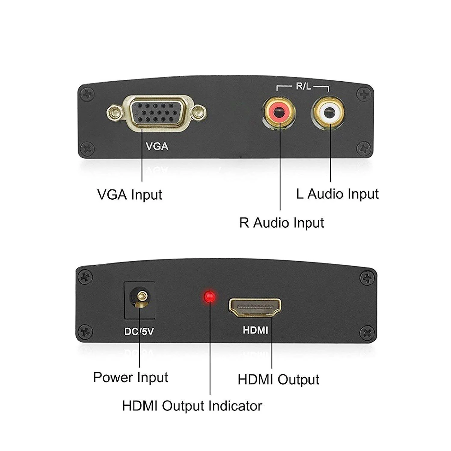 VGA to HDMI 1080p HD UPScaler Converter Box with Audio Adapter for HDTV/PC - Image 4