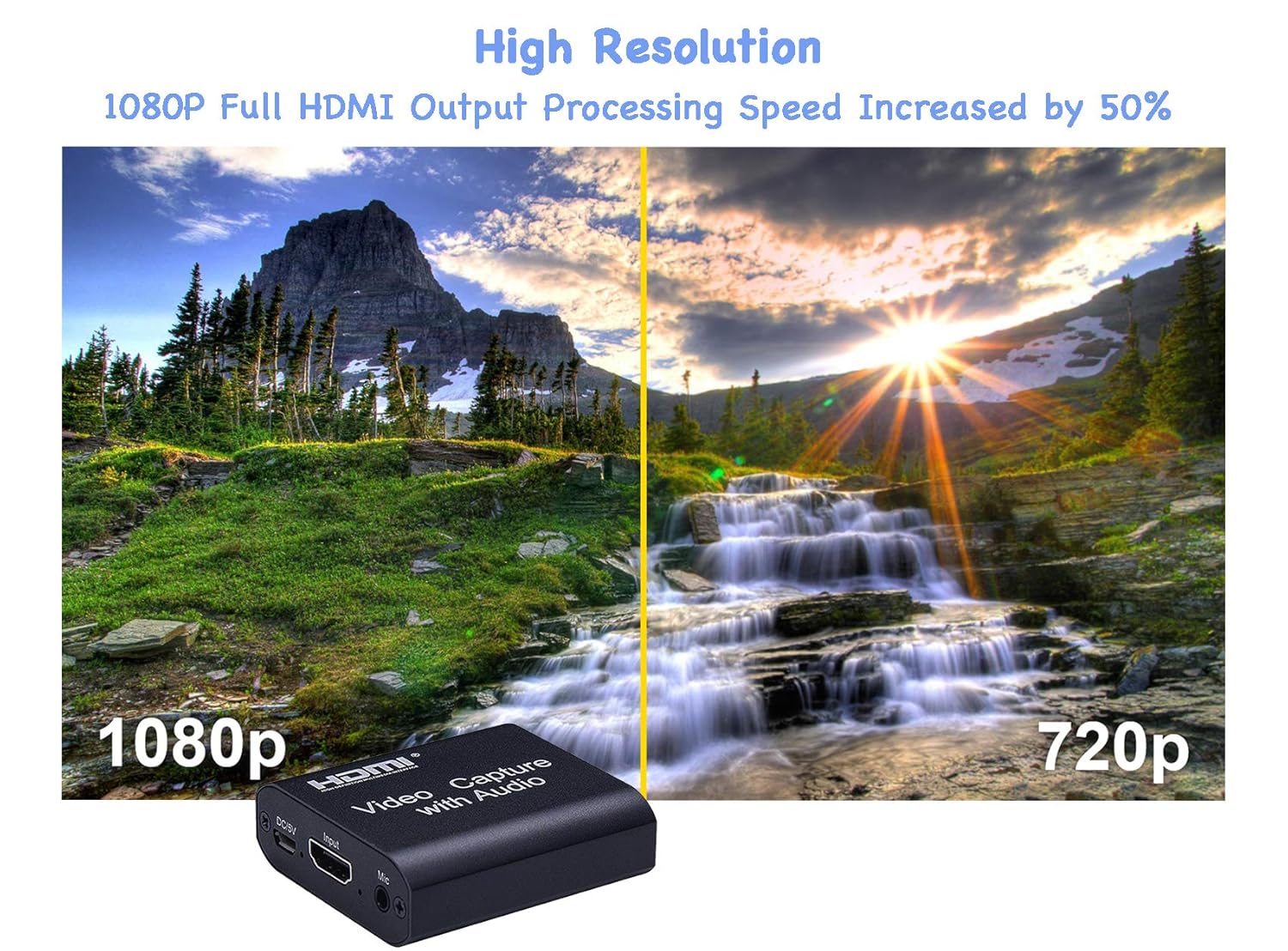 Video Capture Card with Audio,4K Live Streaming HDMI Video Game Capture Grabber Recording Device with Mic Input and Stereo Audio Output for Full HD 1080P 60FPS Acquisition, Live Broadcasting - Image 3