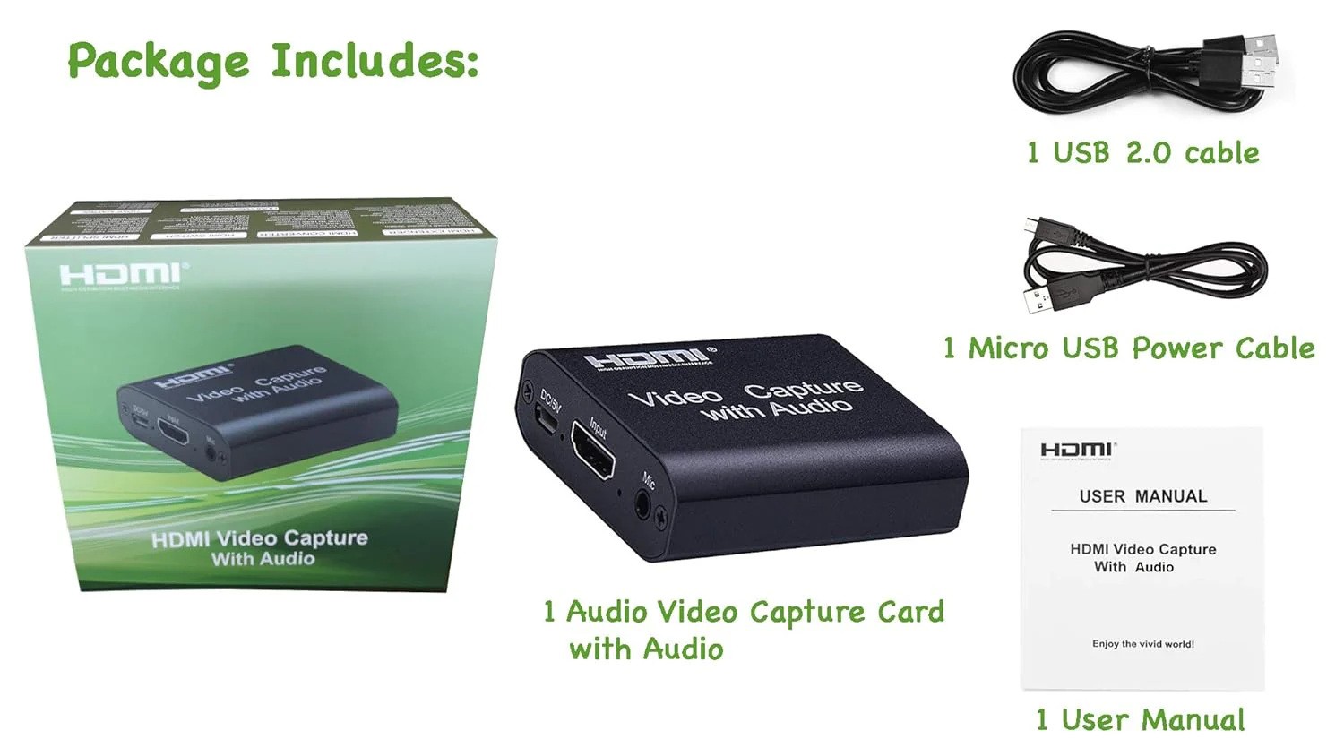 Video Capture Card with Audio,4K Live Streaming HDMI Video Game Capture Grabber Recording Device with Mic Input and Stereo Audio Output for Full HD 1080P 60FPS Acquisition, Live Broadcasting - Image 6