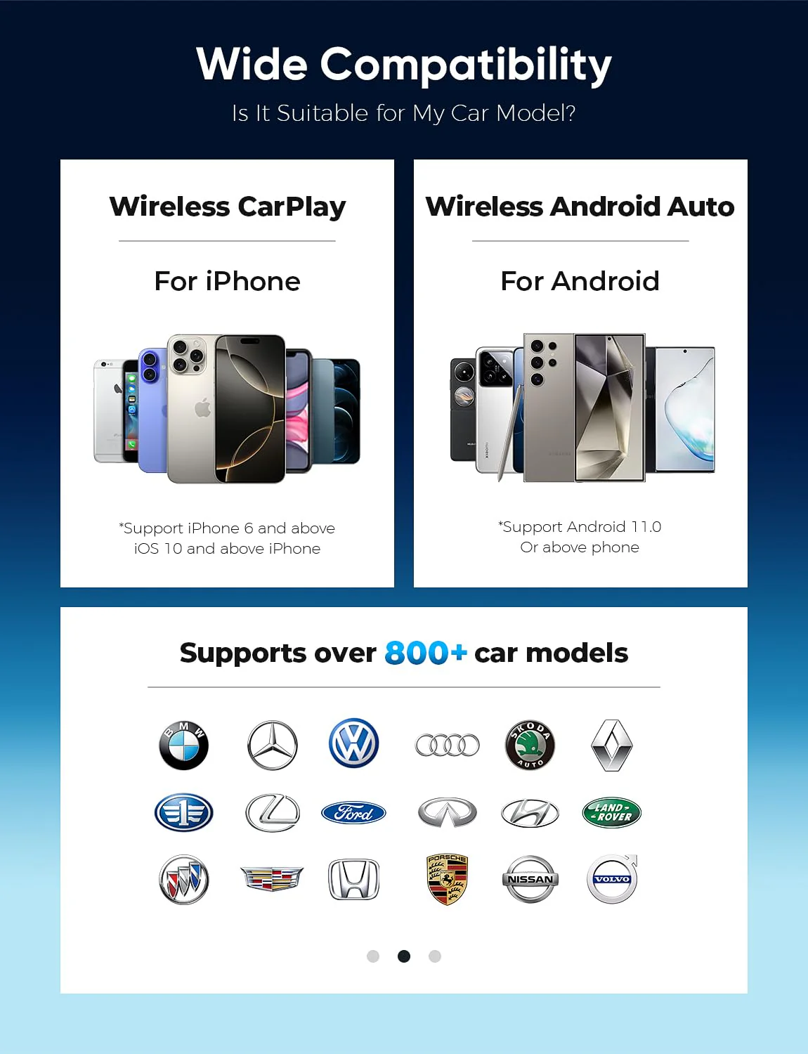 Wireless Carplay & Android Auto Adapter, 2 in 1 Wireless Carplay Adapter Convert Wired to Wireless for Cars, Extension Cable USB-A & USB-C/Type-C, Mini, Quick Connect, No Delay - Black - Image 6